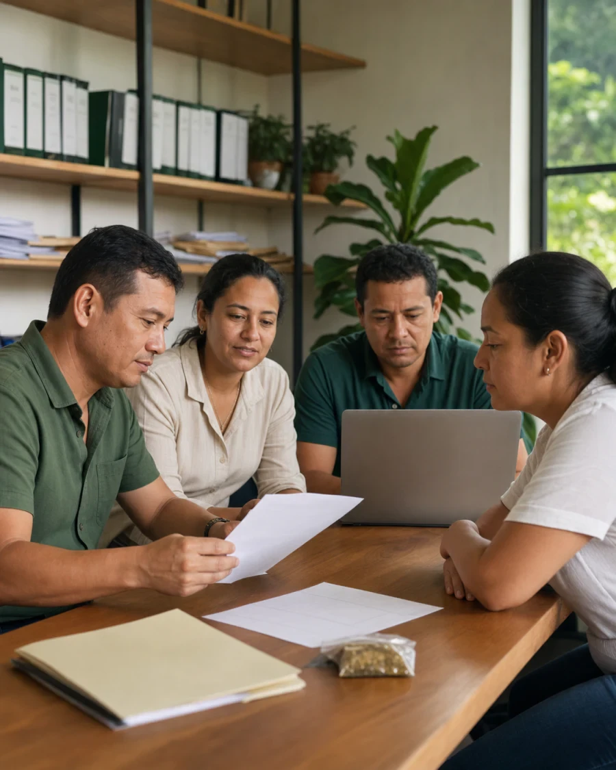 Equipo de Cooporigen revisa y valida la documentación de una operación.
